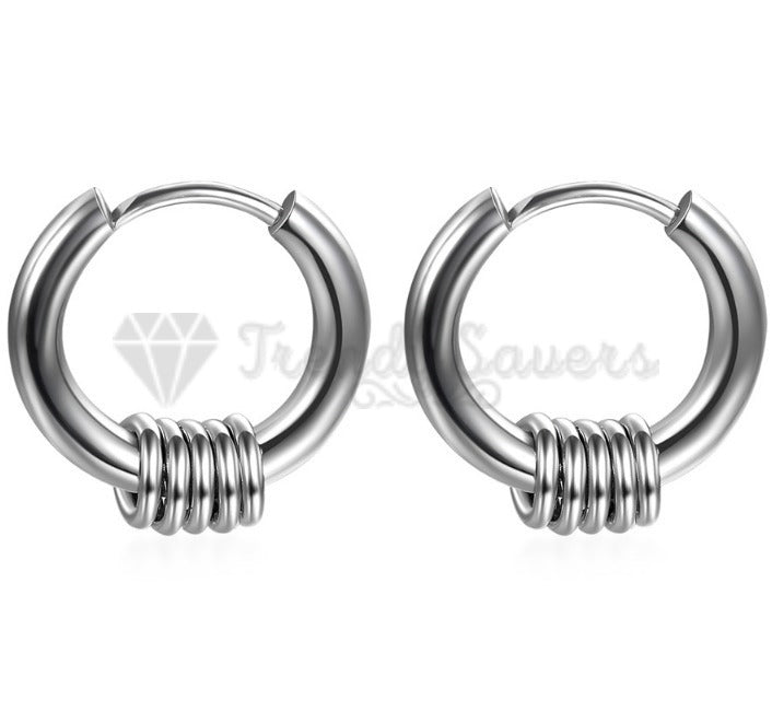 10MM Small Simple Casual Cartilage Labret Nose Ring Huggie Hoop Sleeper Earrings