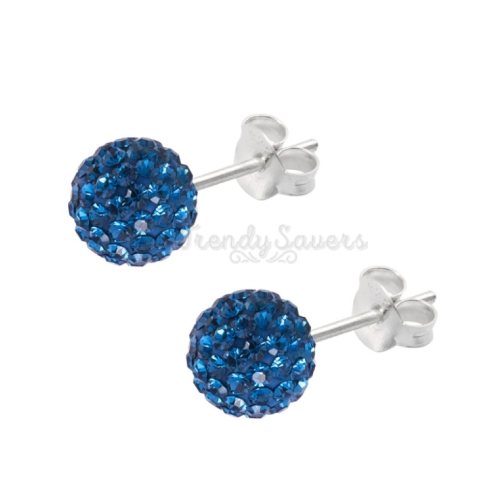 Surgical Steel 6MM Blue Shamballa Disco Ball Cartilage Ear Stud Fashion Earrings