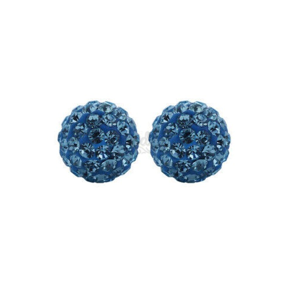 Surgical Steel 6MM Blue Shamballa Disco Ball Cartilage Ear Stud Fashion Earrings