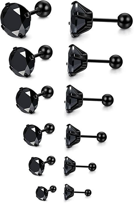 3mm 18G Stainless Steel Mens Womens Stud Earrings Cartilage Ear Piercings Helix Tragus Barbell