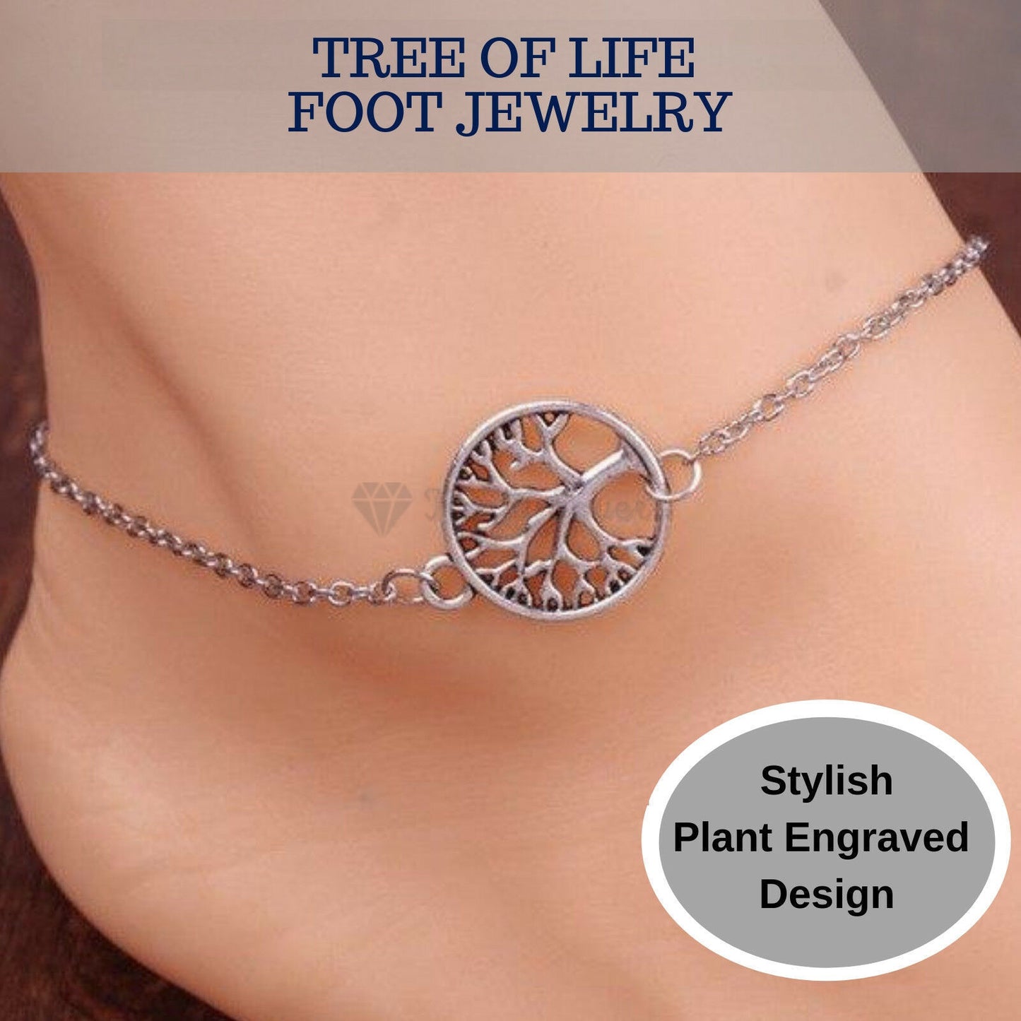 Tree Of Life Pendant Charm Adjustable Silver Anklet Chain Foot Beach Boho Gift