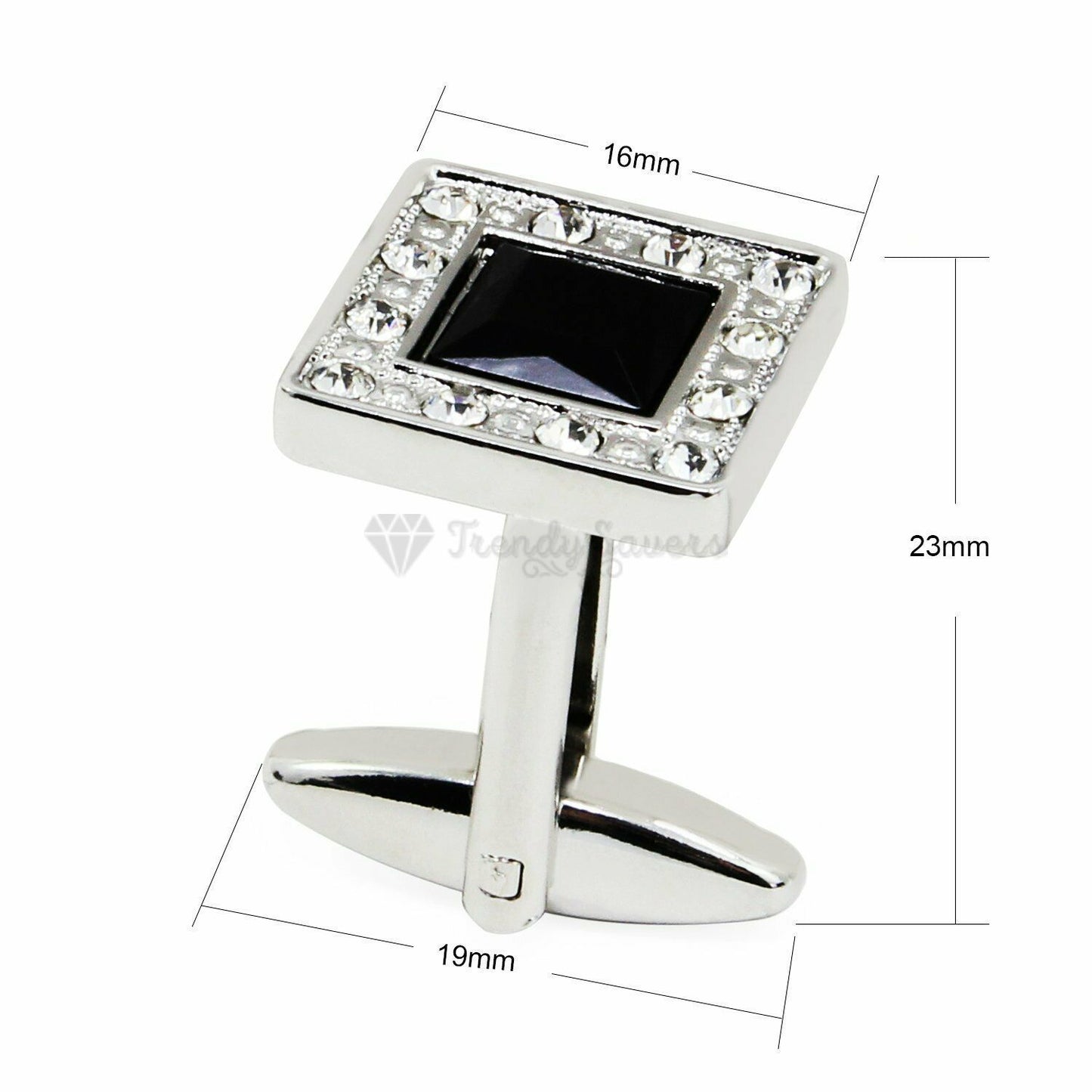 Shiny Classic Black Square Crystal Cufflinks Business Wedding Gifts Cuff Links