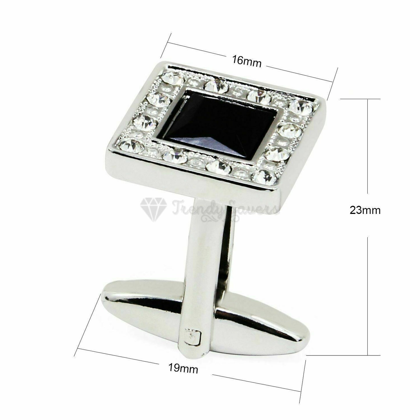 Shiny Classic Black Square Crystal Cufflinks Business Wedding Gifts Cuff Links