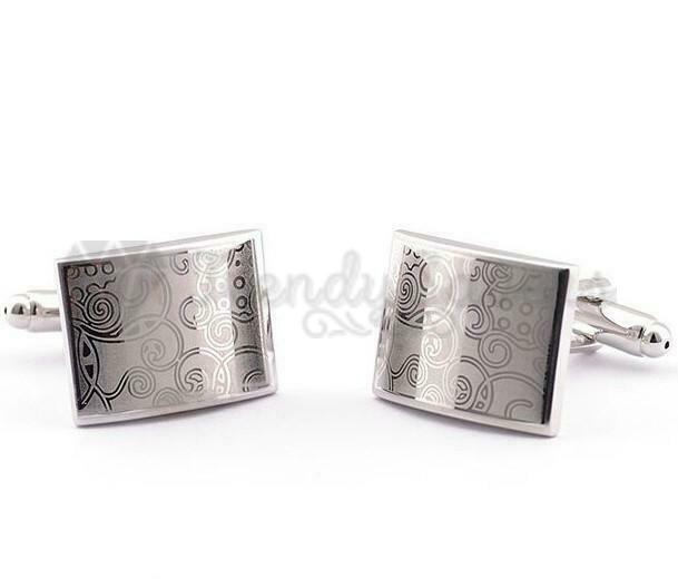 Mens Classic Wedding Business Work Formal Cuff Link Rectangle Engraved Cufflinks