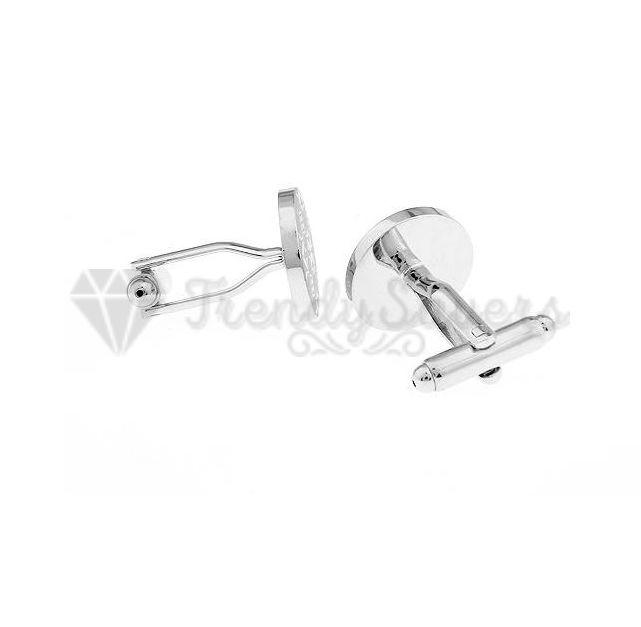 Stainless Steel Mens Round Silver Celtic Pattern Cuff Links Engraved Cufflinks