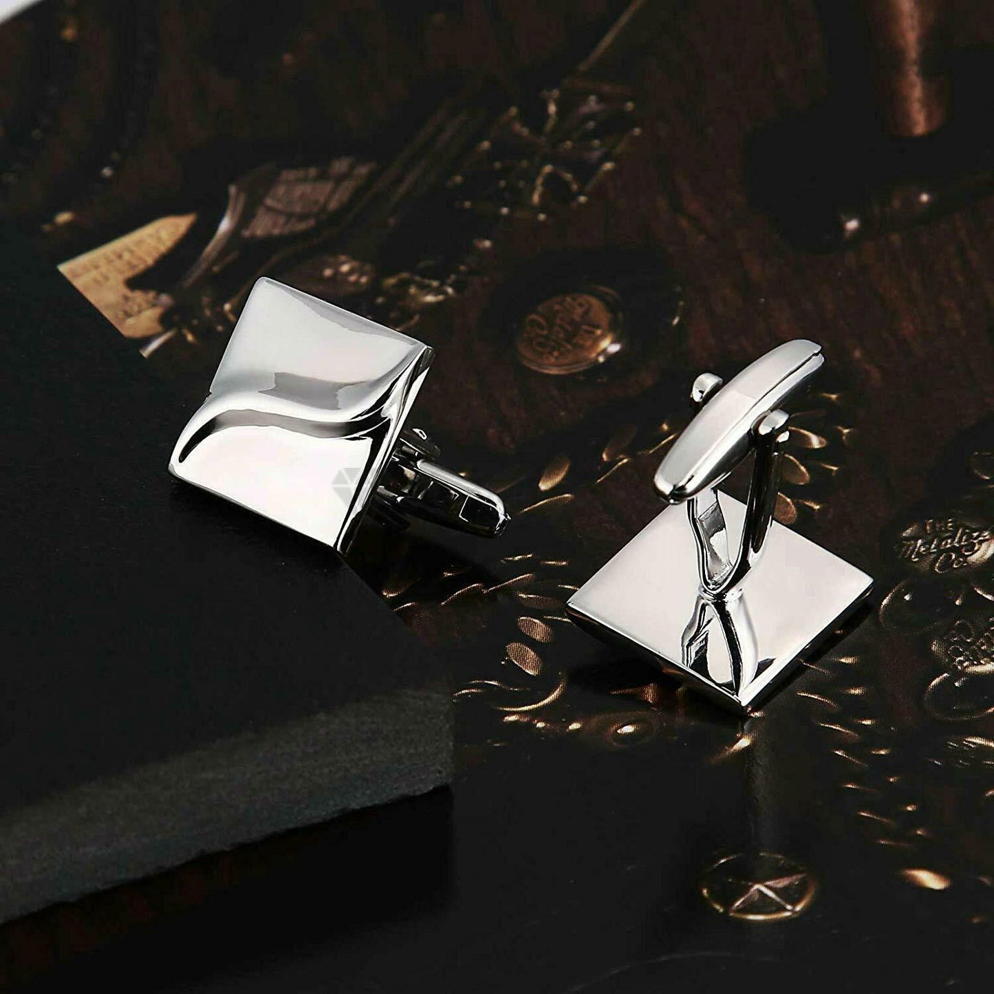Silver Plated Square Shape Cuff Link Cufflink Shirt Wedding Suit Mens Accessory