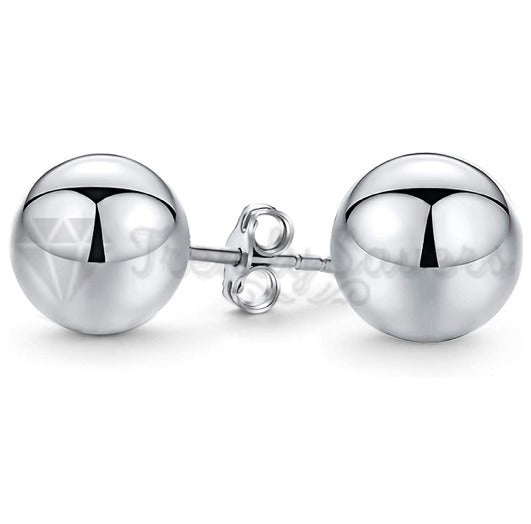 7MM Classic Stainless Steel Silver Ball Bead Cartilage Stud Men Women Earrings
