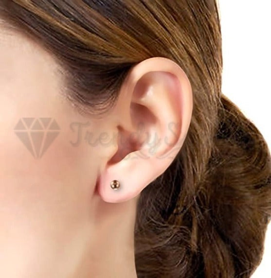 Hypoallergenic Lightweight Rose Gold Studs Round Helix Ball Earrings 5MM Unisex