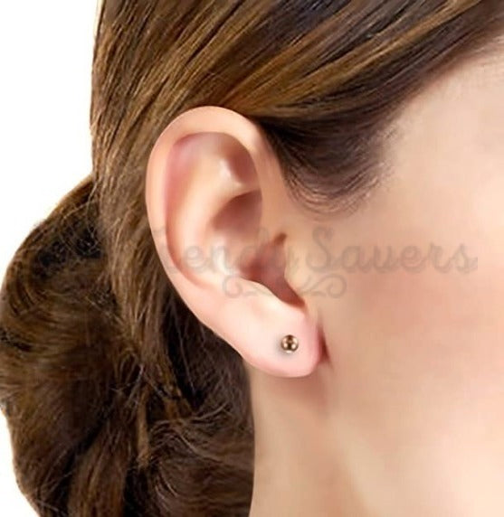 Hypoallergenic Lightweight Rose Gold Studs Round Helix Ball Earrings 5MM Unisex