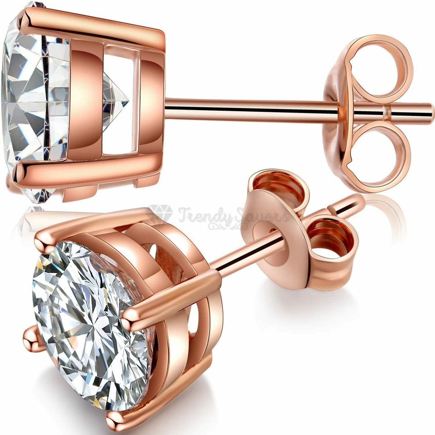 7MM Brilliant Cut Zircon Simulated Crystal Stud Earrings Sleeper Cartilage Studs