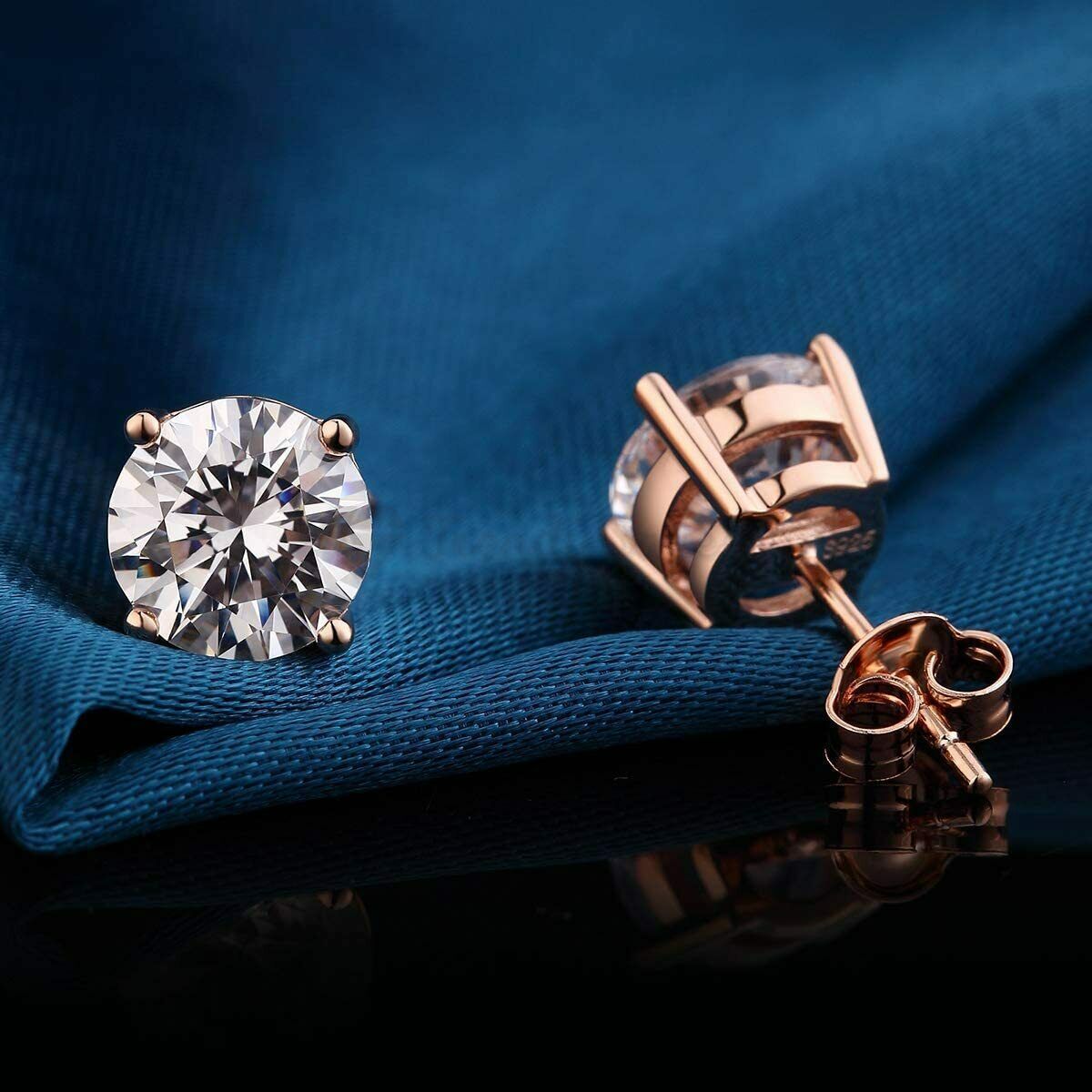 7MM Brilliant Cut Zircon Simulated Crystal Stud Earrings Sleeper Cartilage Studs