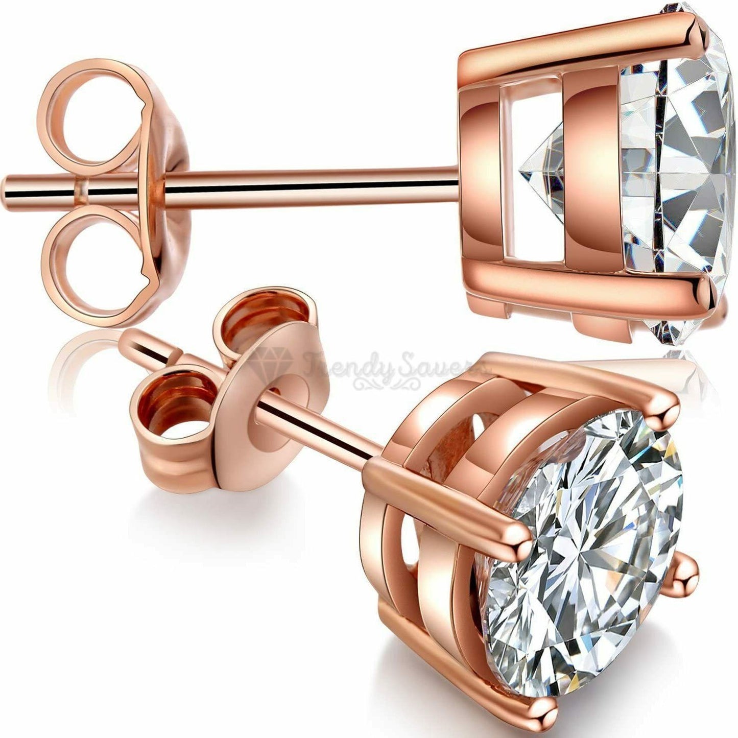 7MM Brilliant Cut Zircon Simulated Crystal Stud Earrings Sleeper Cartilage Studs