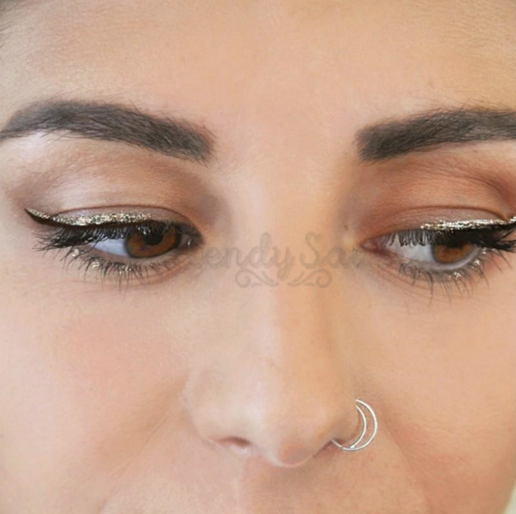 Surgical Steel Nose Ring Septum Double Stack Silver Ear Helix Tragus Ring Hoop