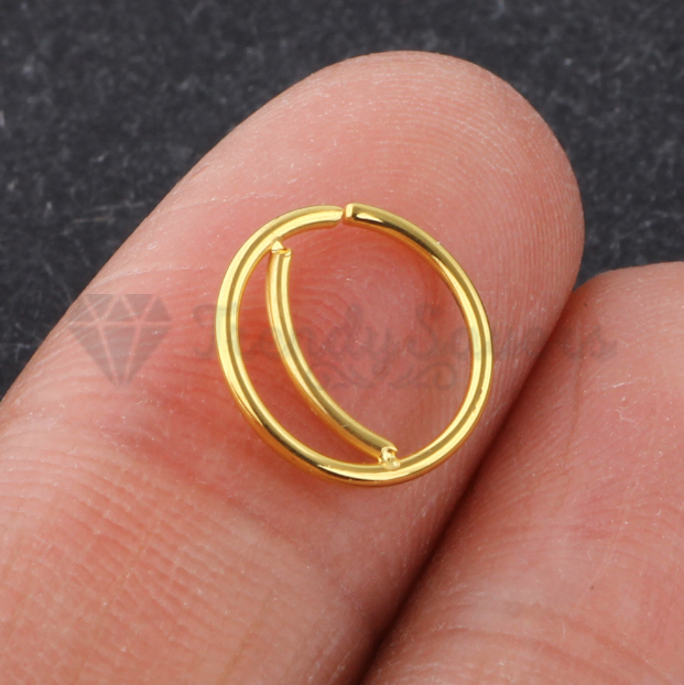 8MM Surgical Steel Septum Gold Nose Ring Double Open Stack Conch Daith Piercing