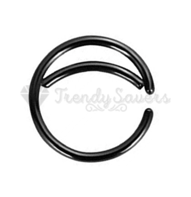 Hypoallergenic Double Nose Hoop Piercing Earring Body Piercing Jewelry Black 8MM
