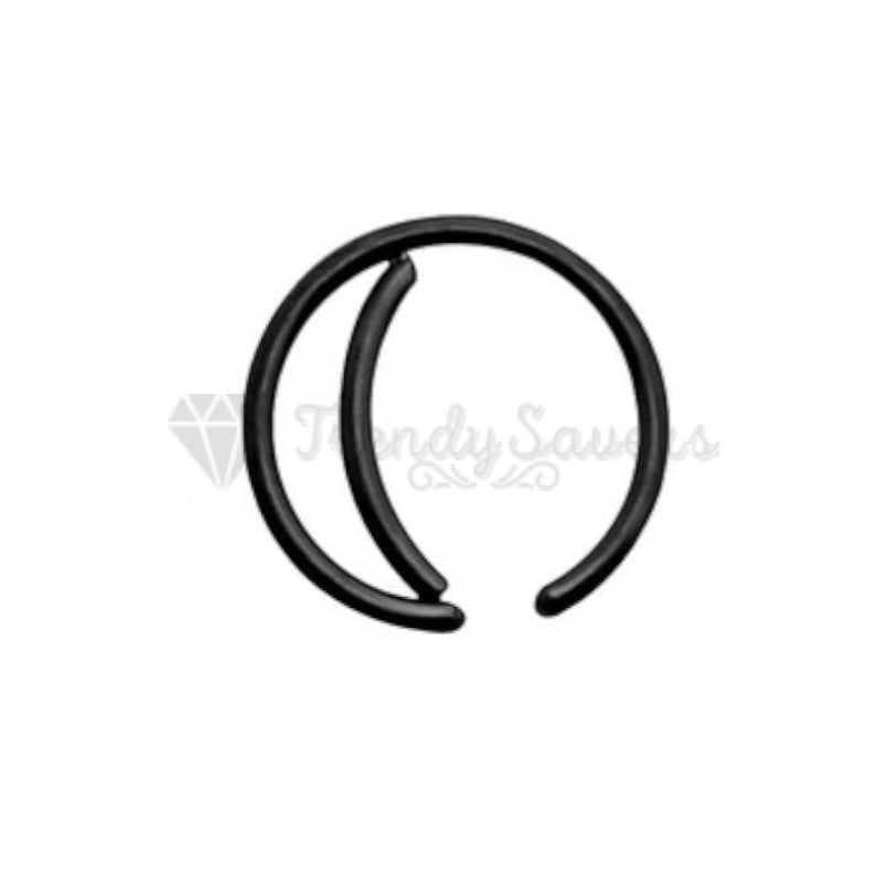 Hypoallergenic Double Nose Hoop Piercing Earring Body Piercing Jewelry Black 8MM