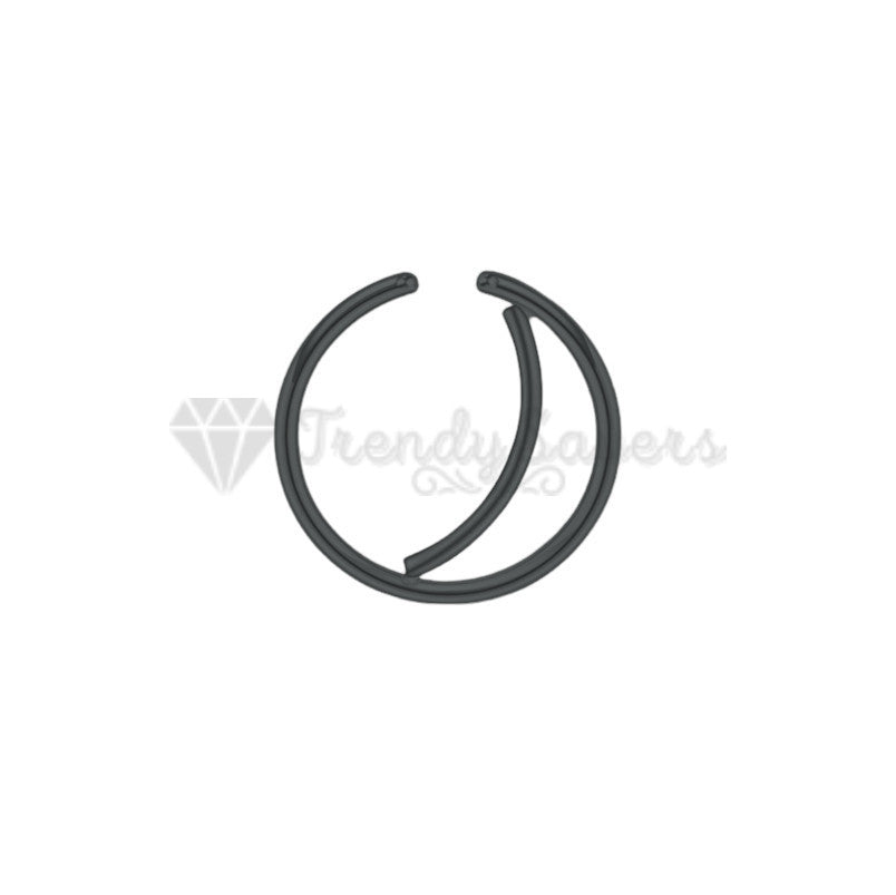 Hypoallergenic Double Nose Hoop Piercing Earring Body Piercing Jewelry Black 8MM