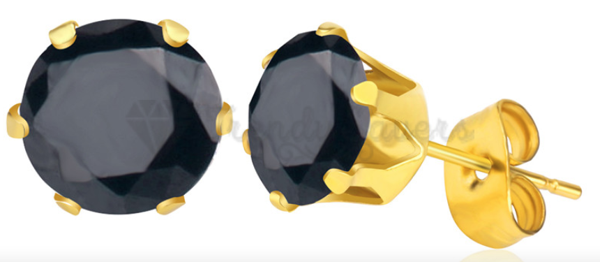 316L Surgical Steel Round 7MM Black Ear Stud Earrings Fashion Women UK Jewelry