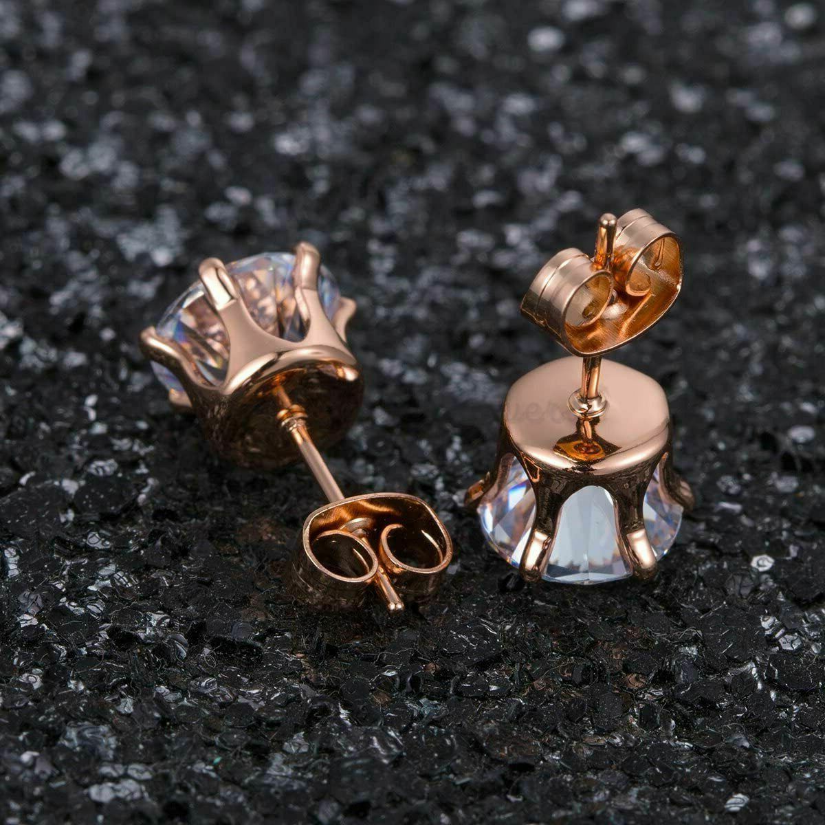 4MM Small Round Cut CZ Crystal Ear Stud Woman Earrings Timeless Elegance Jewelry