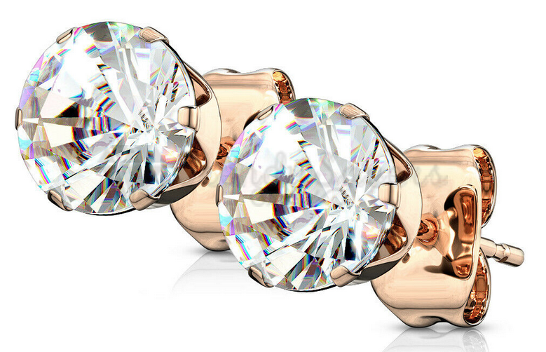 4MM Small Round Cut CZ Crystal Ear Stud Woman Earrings Timeless Elegance Jewelry