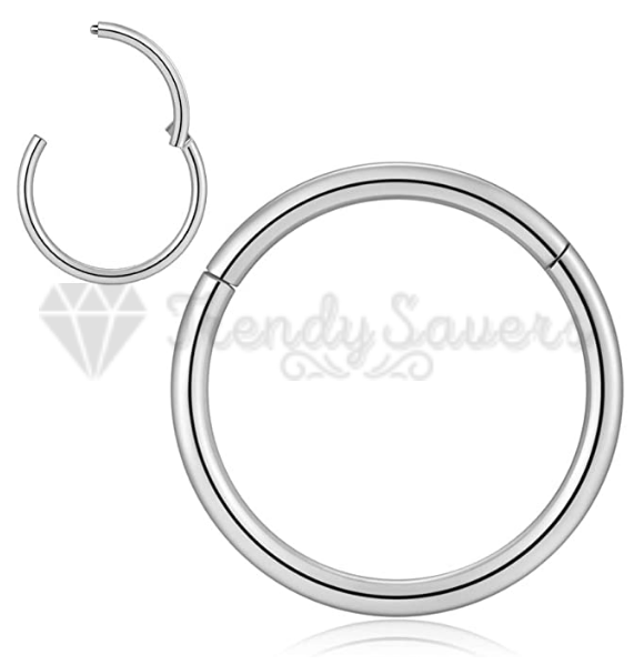 1pc Silver Hoop Ring Septum Clicker Nose Cartilage Helix Body Piercing 8MM Wide