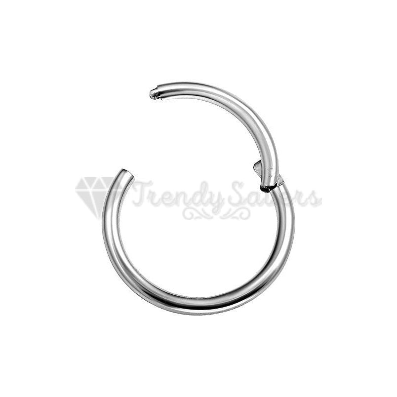 1pc Silver Hoop Ring Septum Clicker Nose Cartilage Helix Body Piercing 8MM Wide
