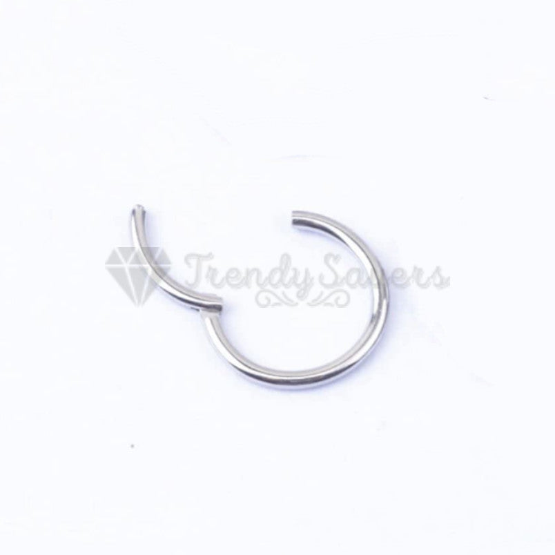1pc Silver Hoop Ring Septum Clicker Nose Cartilage Helix Body Piercing 8MM Wide