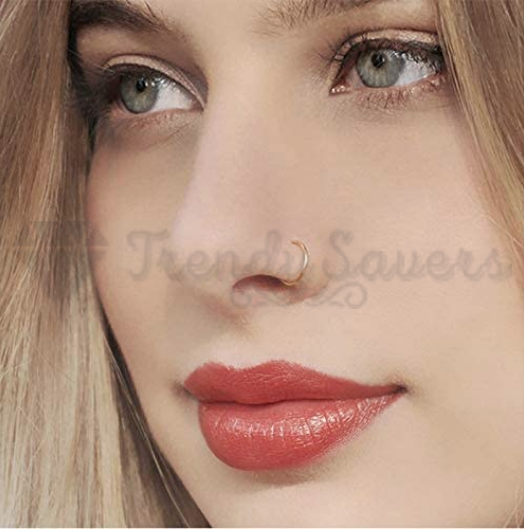 10MM Wide Surgical Steel Solid Gold Hinged Segment Ring Nose Ear Piercing 1pc