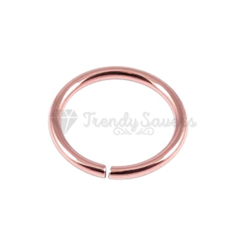 6MM Rose Gold Nose Ring Hoop Tragus Helix Septum Cartilage Earring Piercing 1pc