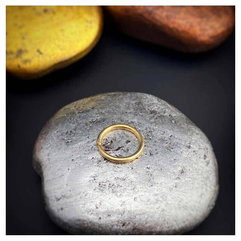 6MM Lip Ear Septum Ring Gold Surgical Steel Nose Rings Hoop For Women Men 1pc
