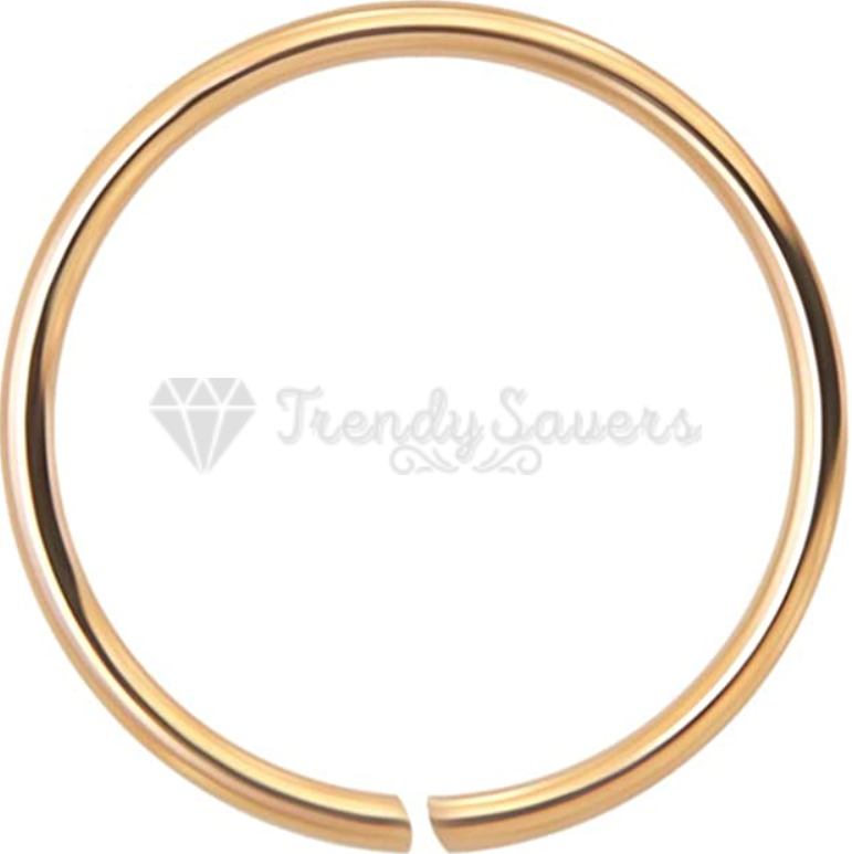 8MM Hypoallergenic Fake Septum Ring Gold Nose Hoop Lip Ear Piercing Clip On 1pc