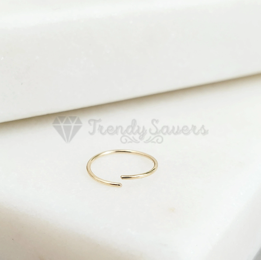 8MM Hypoallergenic Fake Septum Ring Gold Nose Hoop Lip Ear Piercing Clip On 1pc