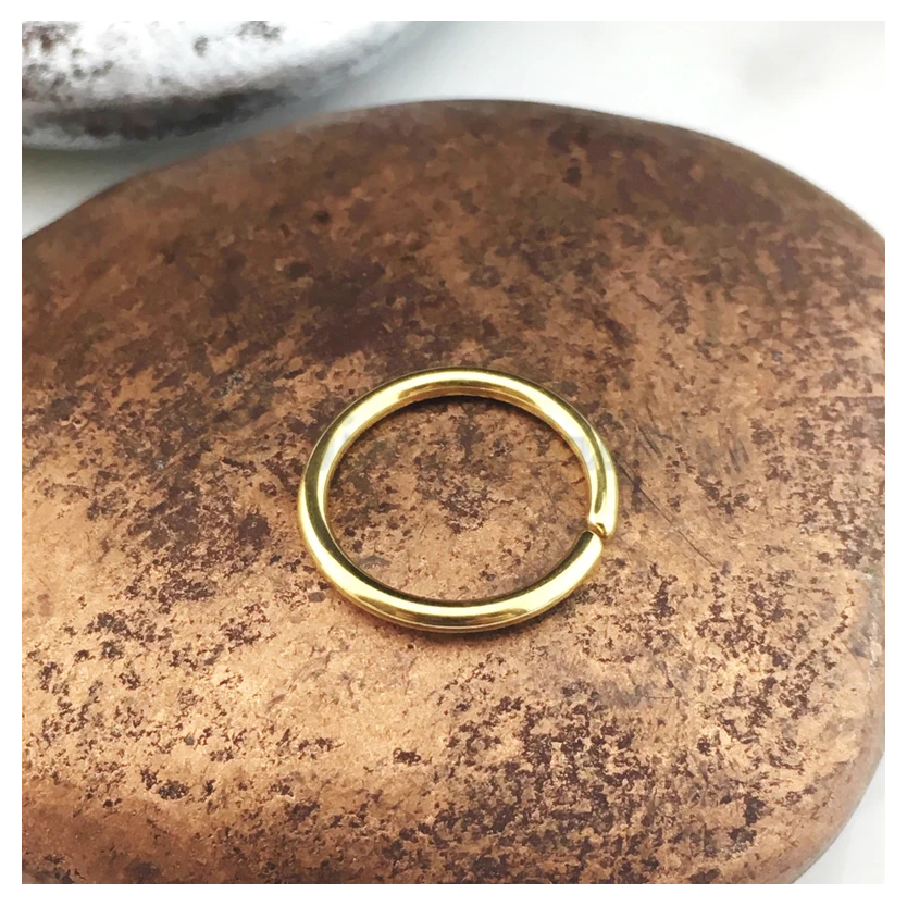 8MM Hypoallergenic Fake Septum Ring Gold Nose Hoop Lip Ear Piercing Clip On 1pc