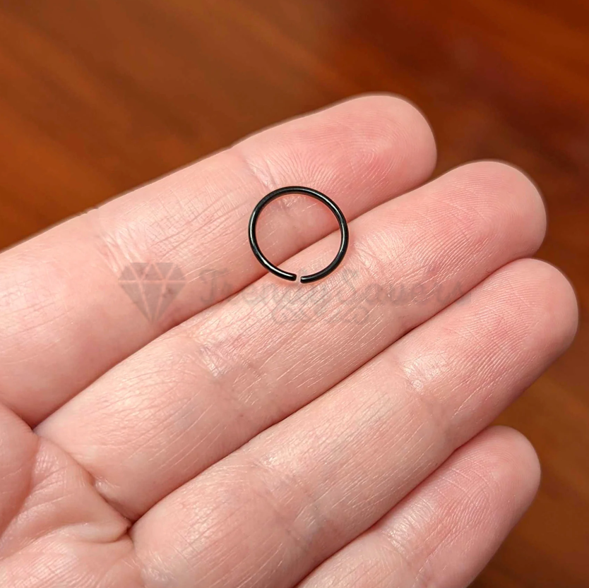 10MM Nose Ring Piercing Stud Septum Hoop Tragus Cartilage Helix Black Clip On