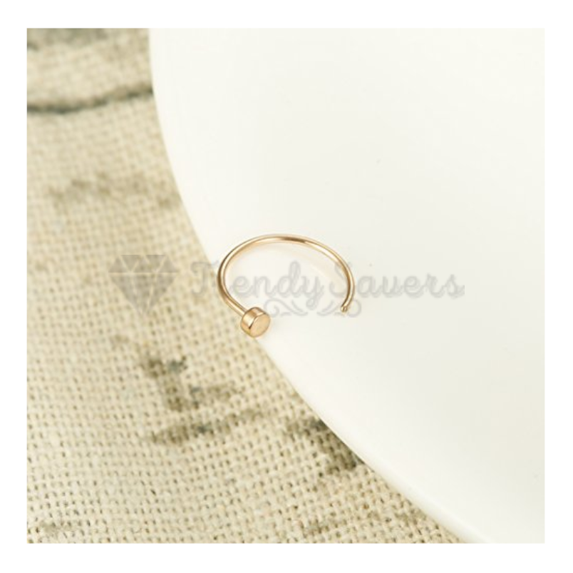 Men Women 10MM Gold Nose Ring Helix Hoop Cartilage Tragus Piercing Bone End Stud