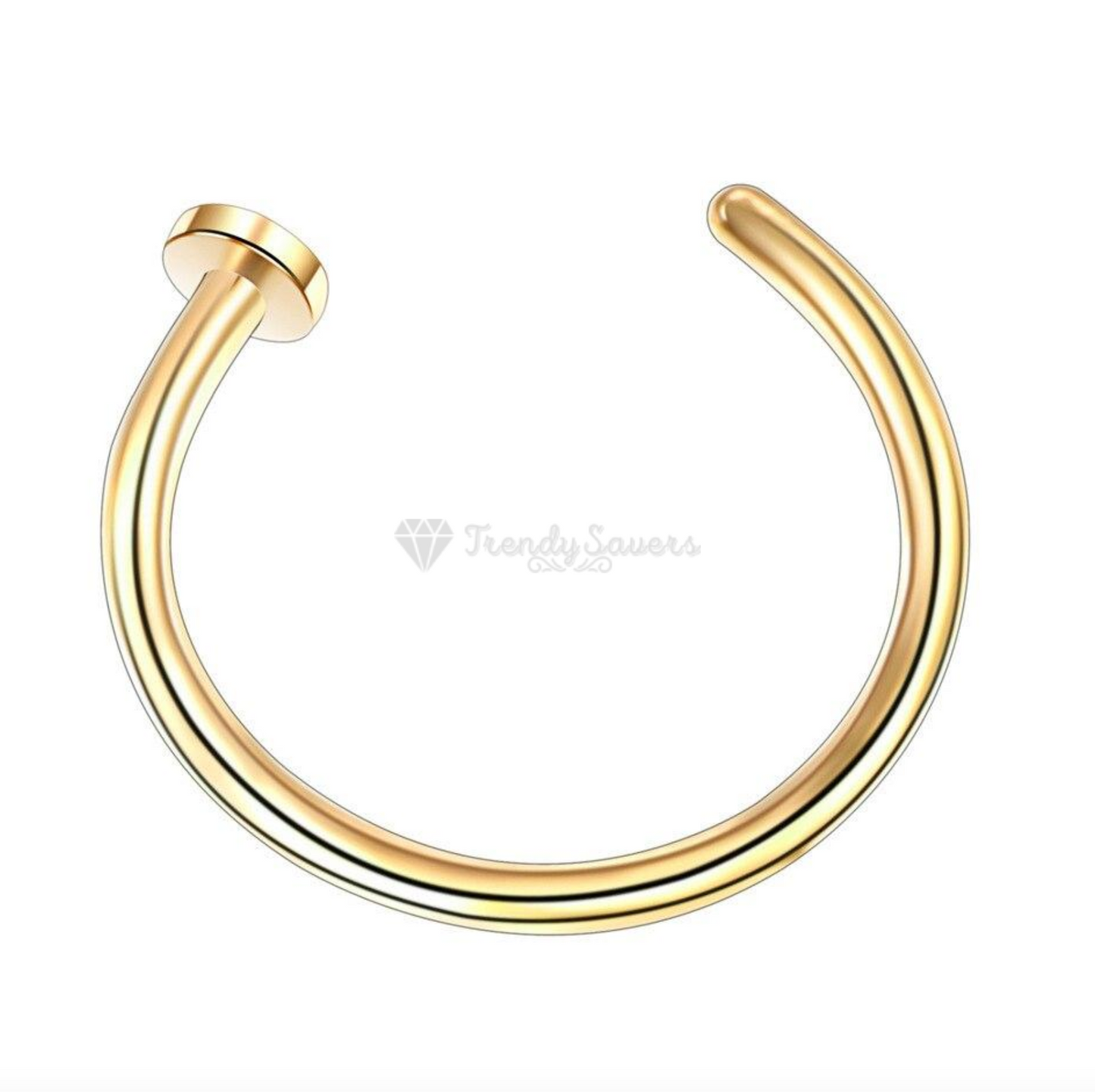 Men Women 10MM Gold Nose Ring Helix Hoop Cartilage Tragus Piercing Bone End Stud