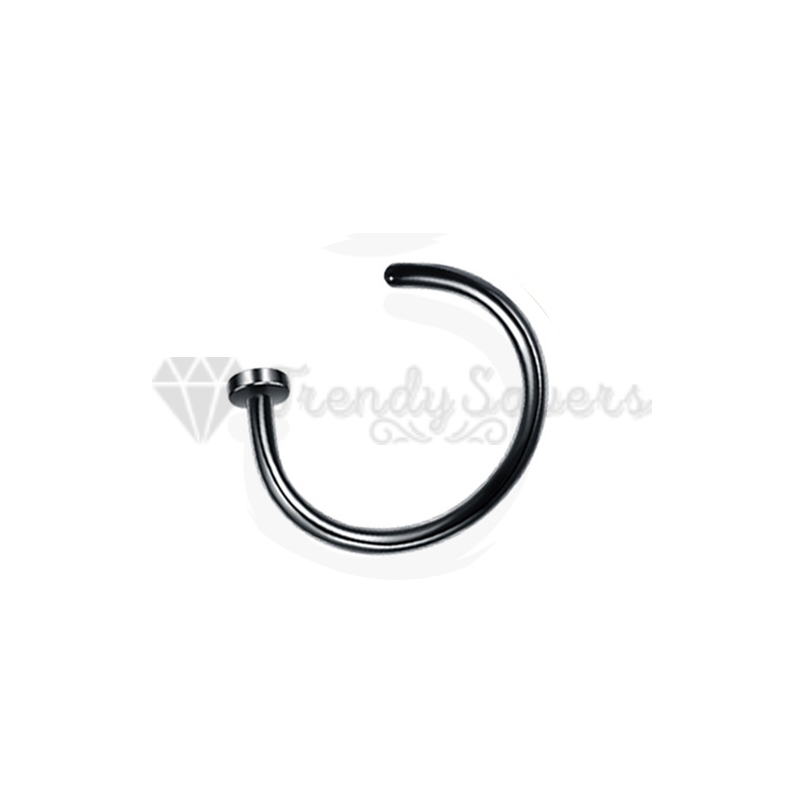 1pc Surgical Steel Lip Nose Helix Ear Cartilage Rings Hoop Piercing Black 10MM