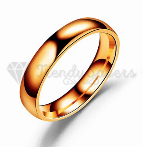 Stainless Steel Rose Gold Plated Wedding Engagement Ring Fit Size 7 (17mm) N - O