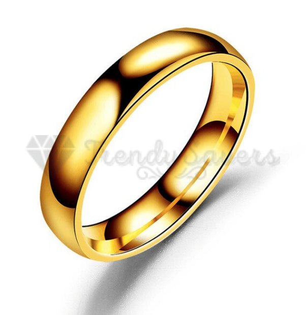 Men Women Couple Wedding Engagement Gold Plated Ring Band Fit Size 13 (23mm) Z+1
