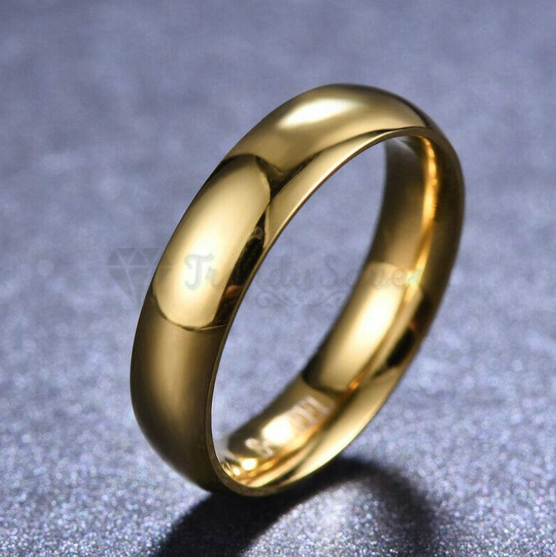 Men Women Couple Wedding Engagement Gold Plated Ring Band Fit Size 13 (23mm) Z+1