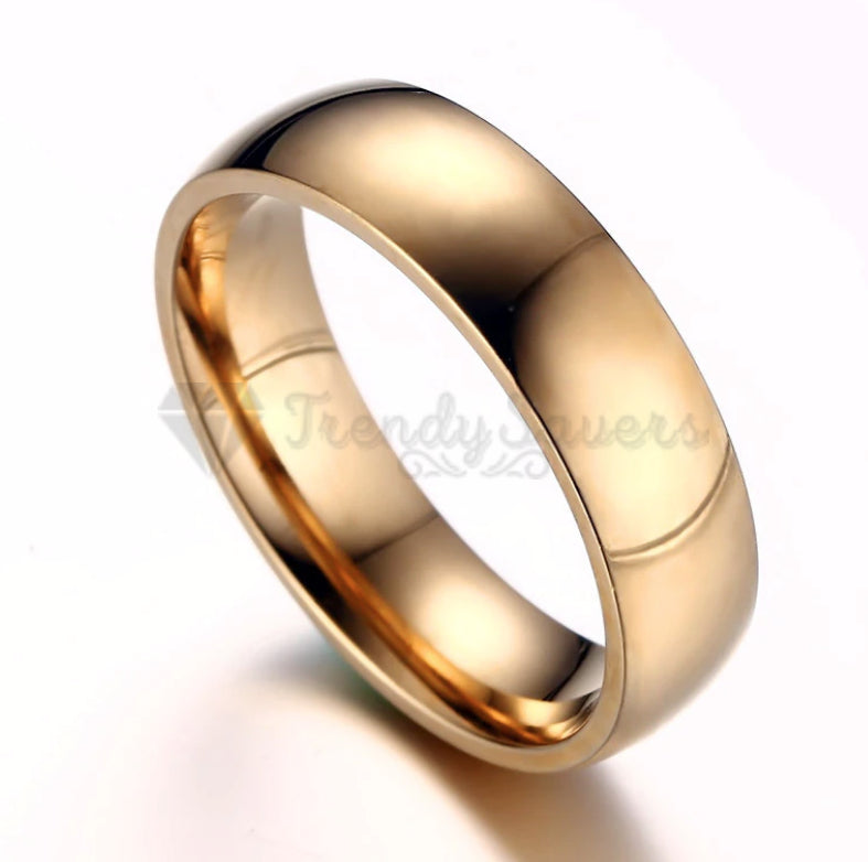 Men Women Couple Wedding Engagement Gold Plated Ring Band Fit Size 13 (23mm) Z+1