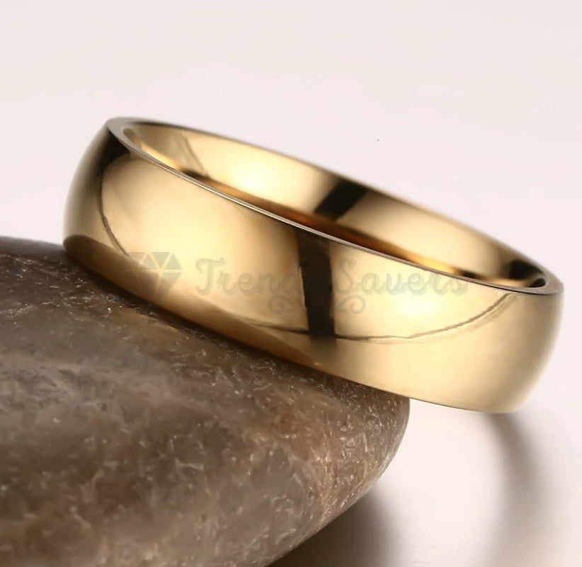 Men Women Couple Wedding Engagement Gold Plated Ring Band Fit Size 13 (23mm) Z+1