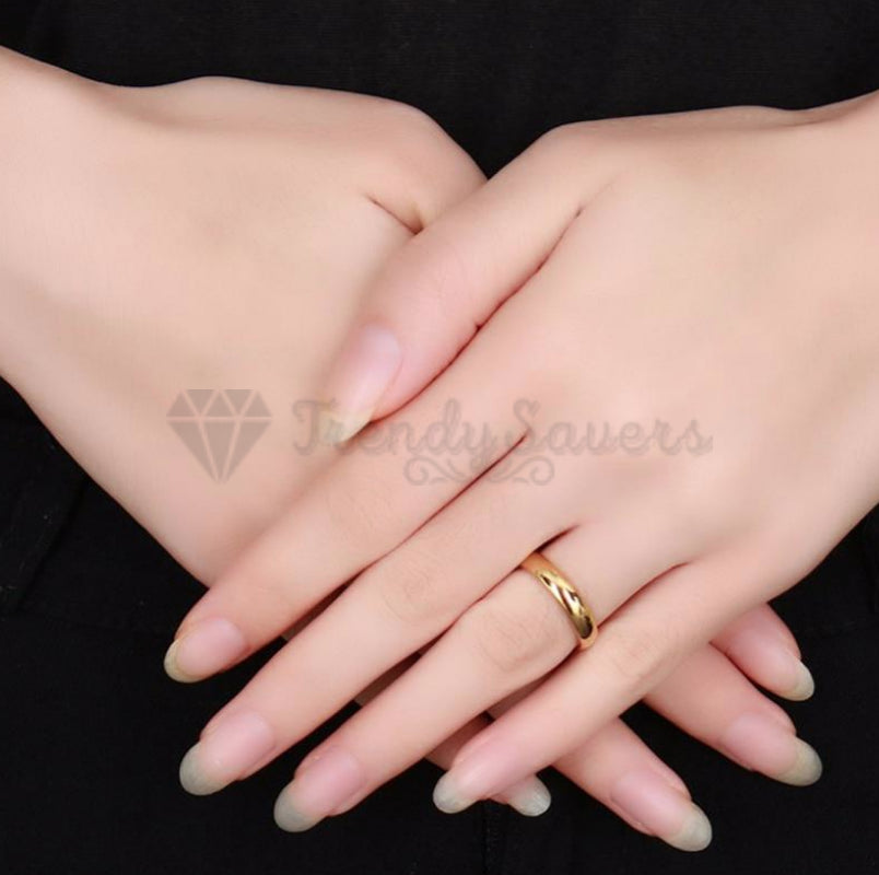 Men Women Couple Wedding Engagement Gold Plated Ring Band Fit Size 13 (23mm) Z+1