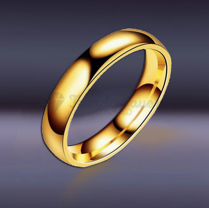 Men Women Couple Wedding Engagement Gold Plated Ring Band Fit Size 13 (23mm) Z+1