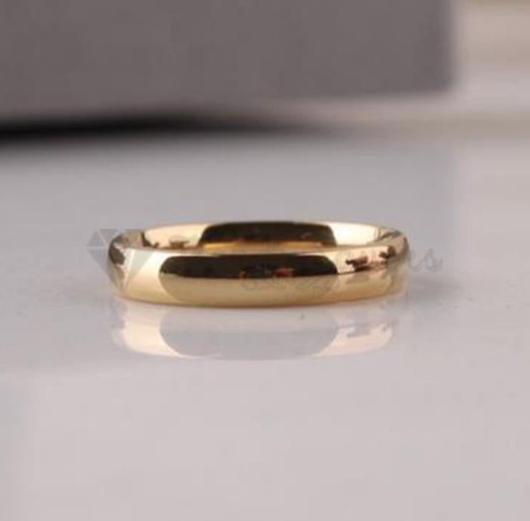 Men Women Couple Wedding Engagement Gold Plated Ring Band Fit Size 13 (23mm) Z+1