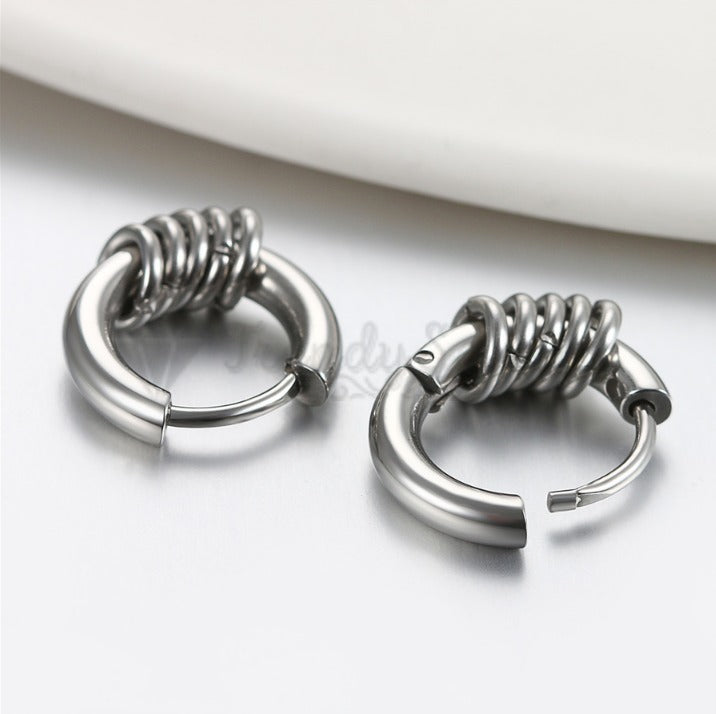 10MM Small Simple Casual Cartilage Labret Nose Ring Huggie Hoop Sleeper Earrings
