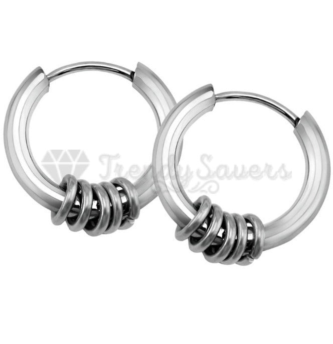 10MM Small Simple Casual Cartilage Labret Nose Ring Huggie Hoop Sleeper Earrings