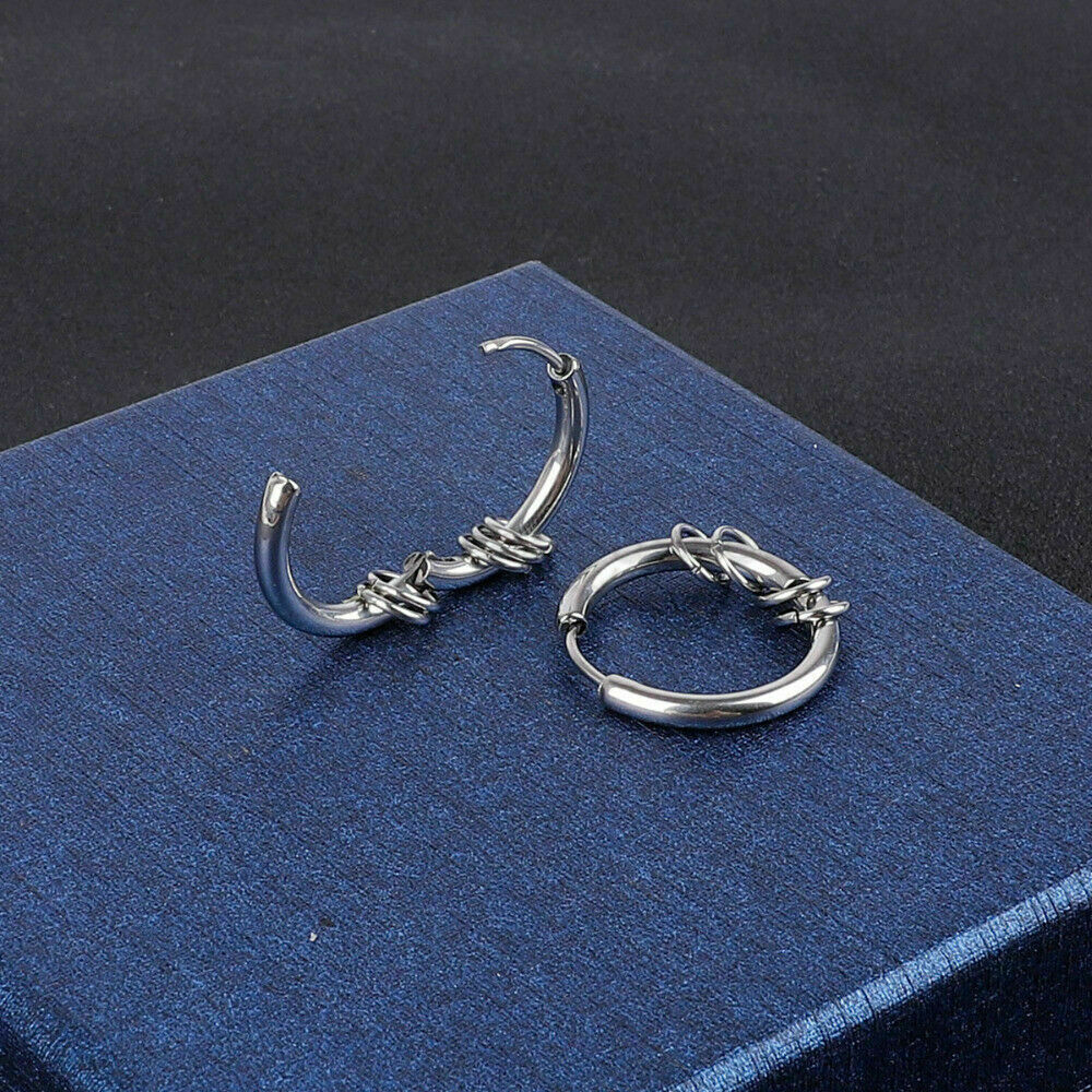 10MM Small Simple Casual Cartilage Labret Nose Ring Huggie Hoop Sleeper Earrings