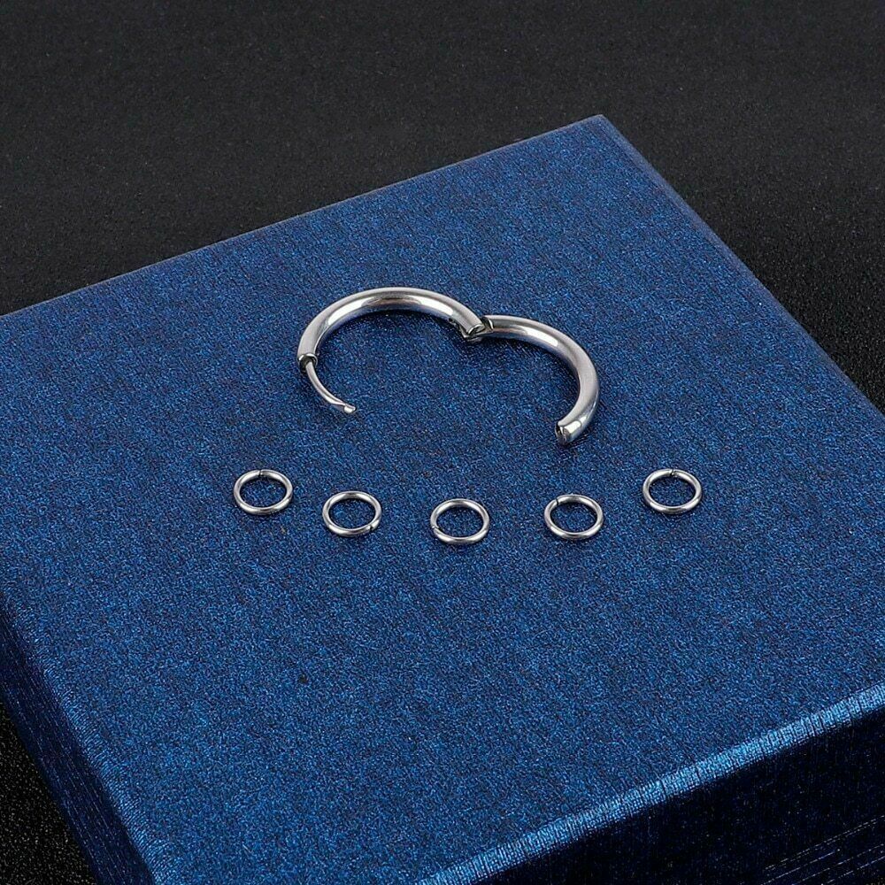 10MM Small Simple Casual Cartilage Labret Nose Ring Huggie Hoop Sleeper Earrings