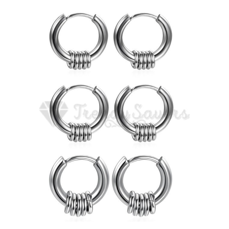 10MM Small Simple Casual Cartilage Labret Nose Ring Huggie Hoop Sleeper Earrings